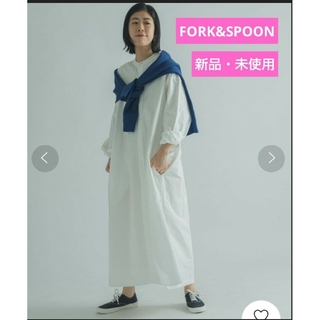 FORK&SPOON - FORK&SPOON オックスバンドカラーシャツワンピース　ドアーズ　タグ付き