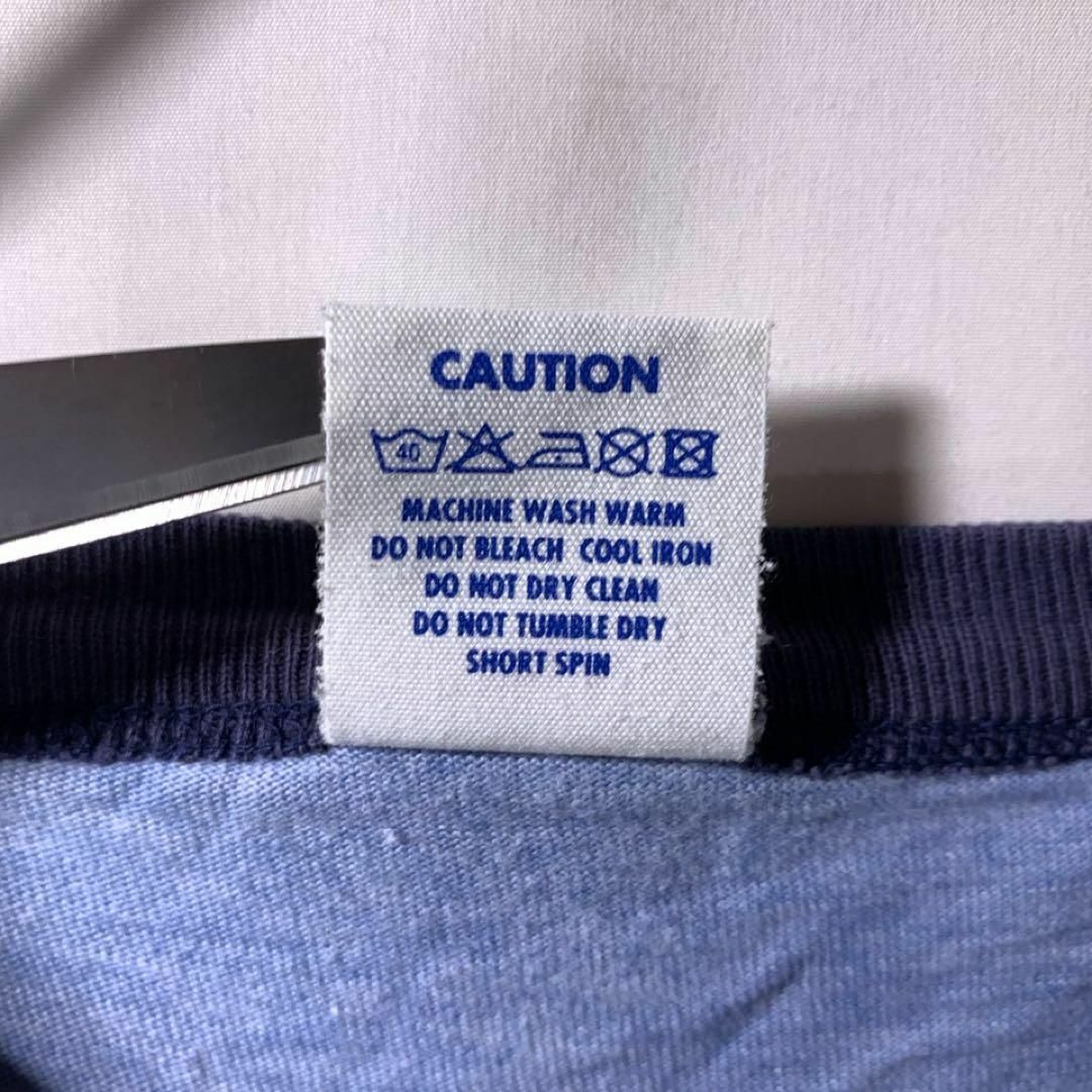 EDWIN(エドウィン)の90s 00s 古着 EDWIN アメカジ リンガー Tシャツ ネイビー 青 メンズのトップス(Tシャツ/カットソー(半袖/袖なし))の商品写真
