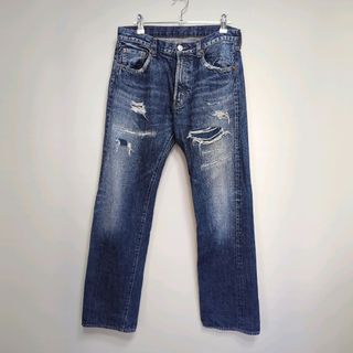 DENIM DUNGAREE - ★160 DENIM DUNGAREE ダメージ加工 デニムパンツ