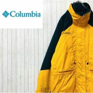 コロンビア(Columbia)のコロンビア　マウンテンパーカー　インナー付き　イエロー　アウトドア　古着女子　M(ブルゾン)