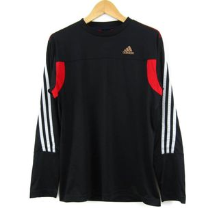 アディダス(adidas)のアディダス 長袖Tシャツ トップス カットソー スポーツウエア サッカー メンズ Sサイズ ブラック adidas(Tシャツ/カットソー(七分/長袖))