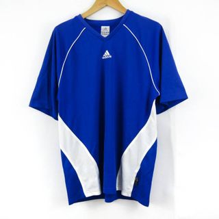 アディダス(adidas)のアディダス 半袖Tシャツ トップス カットソー スポーツウエア サッカー メンズ Mサイズ ブルー adidas(Tシャツ/カットソー(半袖/袖なし))