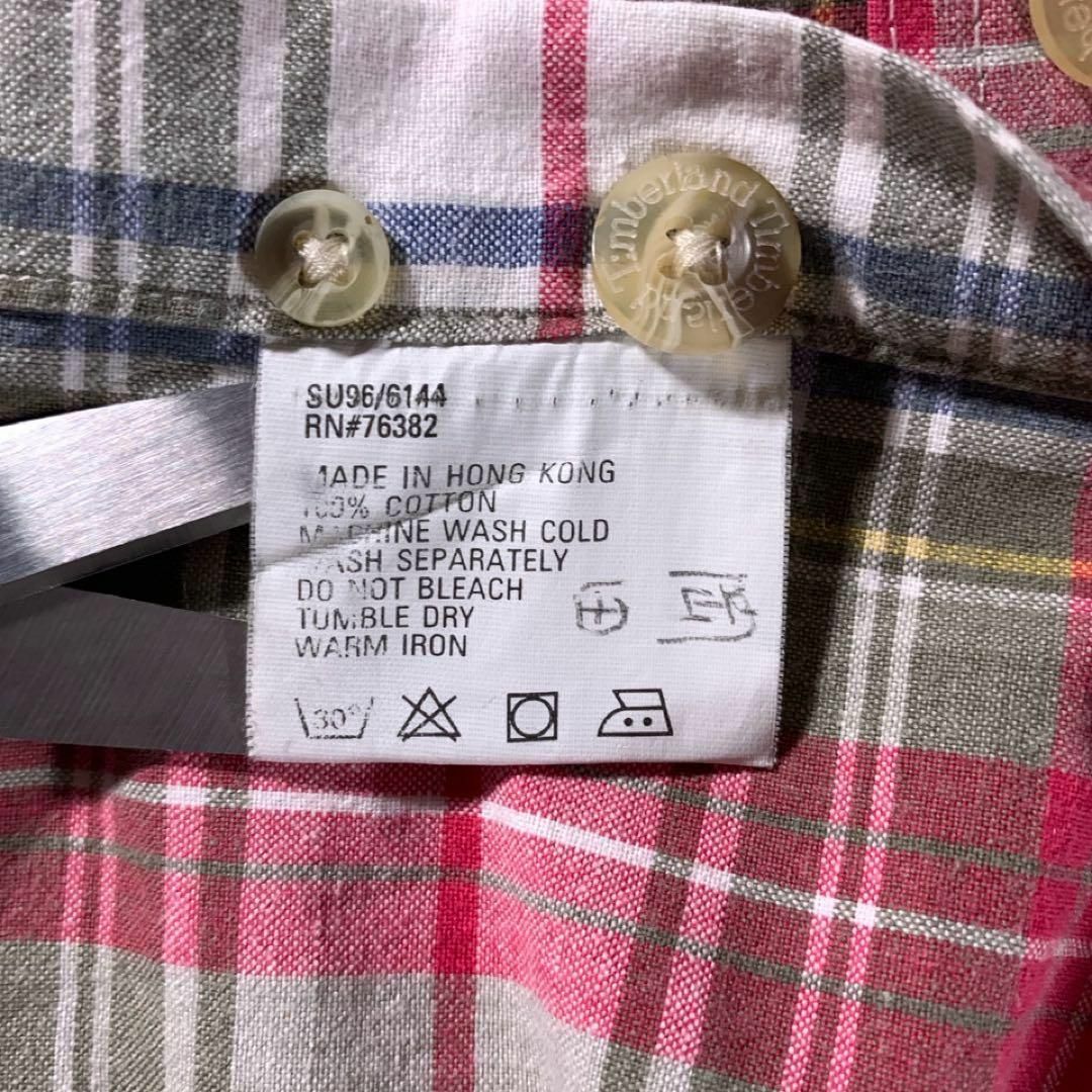 Timberland(ティンバーランド)の90s 古着 Timberland ビッグサイズ チェック BD シャツ 半袖 メンズのトップス(シャツ)の商品写真