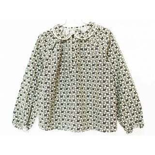 [ボントン/BONTON]128cm 長袖ブラウス/シャツ 黒×オフホワイト【中古】子供服 キッズ kids 女の子 春秋 tops 103042(シャツ/カットソー)