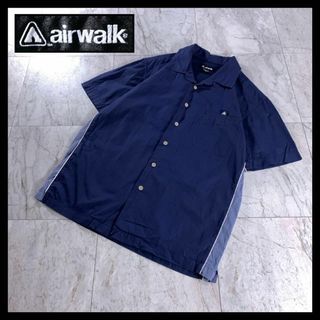 エアウォーク(AIRWALK)の00s air walk オープンカラー ボーリング シャツ ネイビー Y2K(シャツ)
