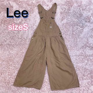 リー(Lee)のLee フレアワイド　オーバーオール　リネン混　ベージュ　大きめS(サロペット/オーバーオール)