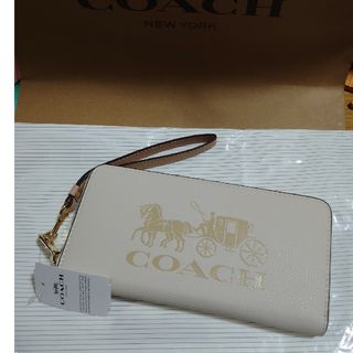 COACH - COACH　長財布　新品　未使用　馬車　白色