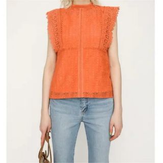 SLY - SCALLOPED SHOULDER LACE トップス　総レース　タンクトップ