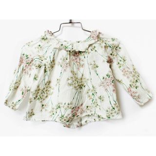 [ボントン/BONTON]75cm 長袖ブラウス/シャツ 白×ピンク系【中古】子供服 キッズ kids ベビー服 baby 女の子 春 tops 103042(シャツ/カットソー)