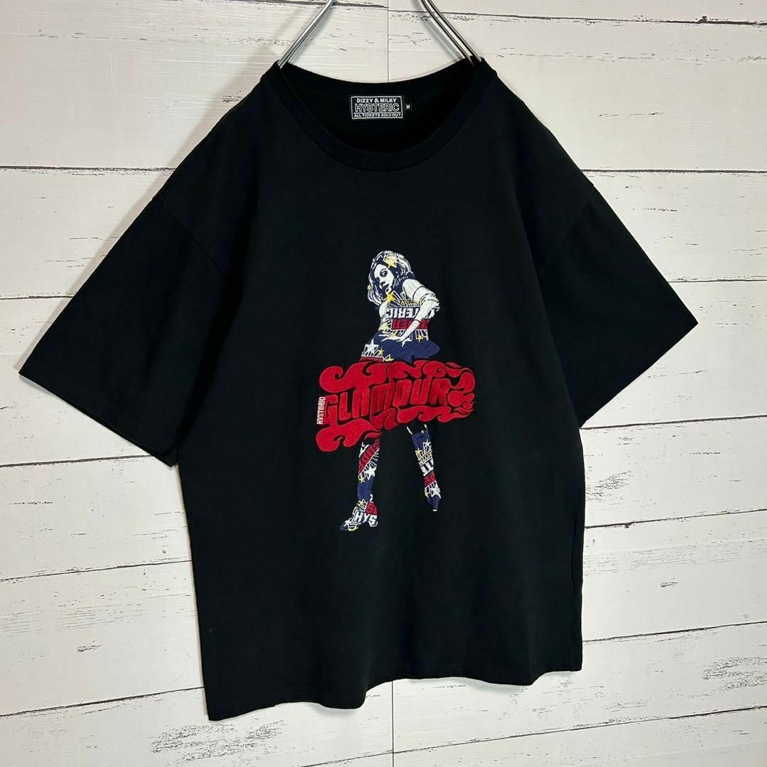 HYSTERIC GLAMOUR(ヒステリックグラマー)の【超希少モデル】ヒステリックグラマー☆刺繍ロゴ ビクセンガール Tシャツ 黒 メンズのトップス(Tシャツ/カットソー(半袖/袖なし))の商品写真