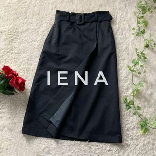 スローブイエナ(SLOBE IENA)のスローブイエナ　スパンライクチノベルテットスカート　ロングスカート　紺　36(ロングスカート)