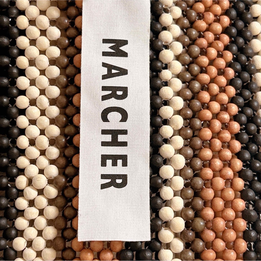MARCHER(マルシェ)の【MARCHER】ESTNATION購入　ビーズストライプ　ハンドバッグ　美品 レディースのバッグ(ハンドバッグ)の商品写真