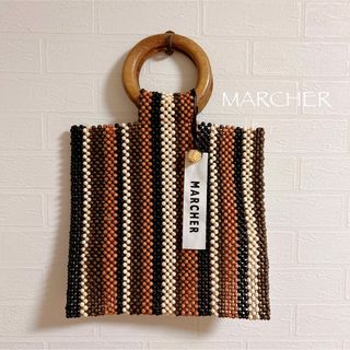 MARCHER - 【MARCHER】ESTNATION購入　ビーズストライプ　ハンドバッグ　美品