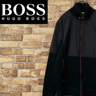 ヒューゴボス(HUGO BOSS)のヒューゴボス　ジップアップジャケット　ナイロン　スウェット　黒　ブラック　M(その他)