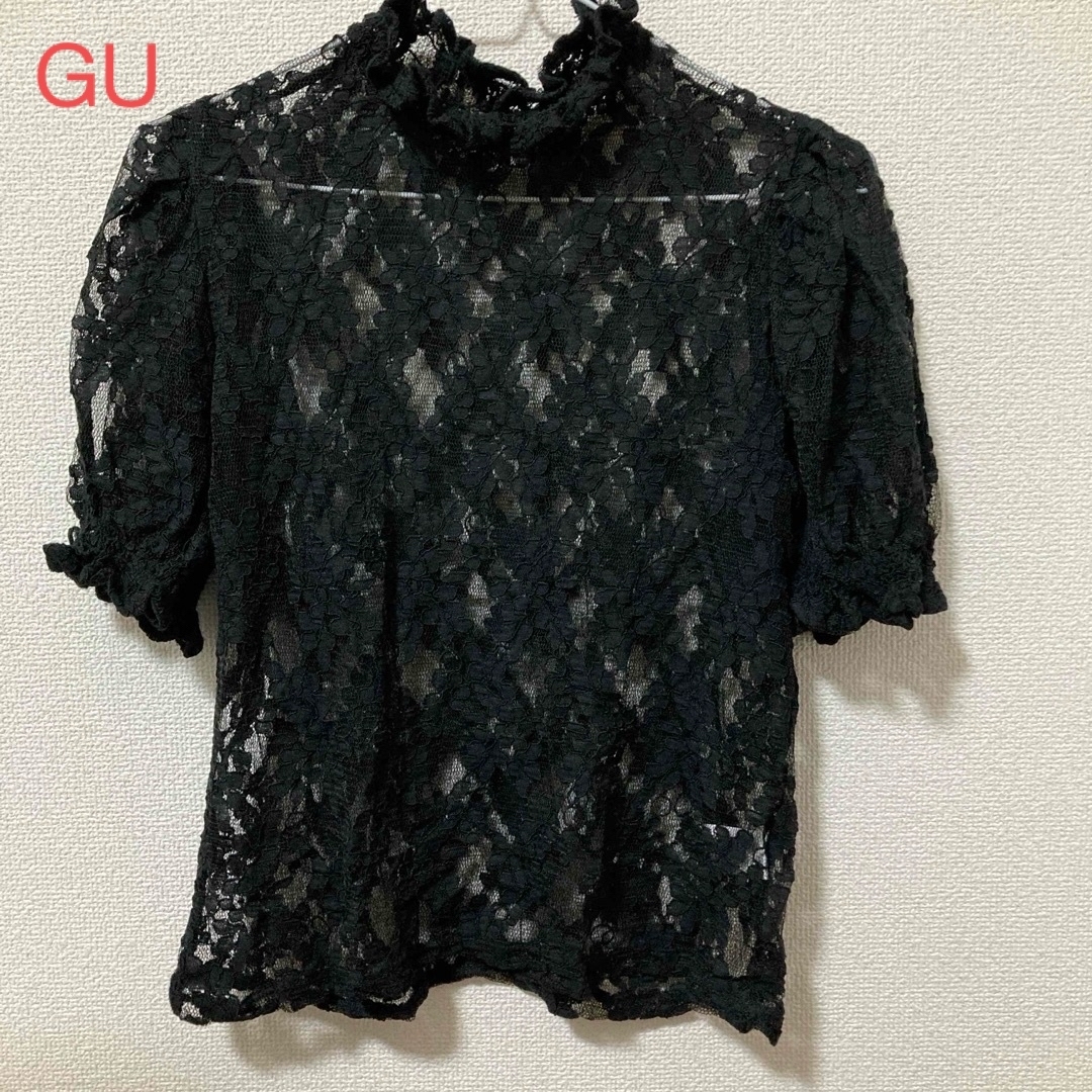 GU(ジーユー)の花柄レースルーズブラウス レディースのトップス(シャツ/ブラウス(半袖/袖なし))の商品写真