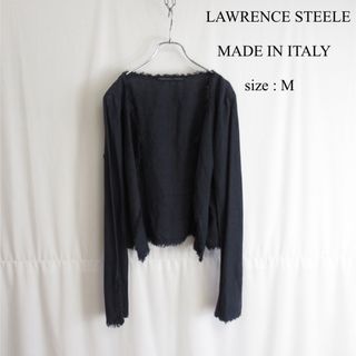 LAWRENCE STEELE リネン ノーカラー カーディガン M イタリア製