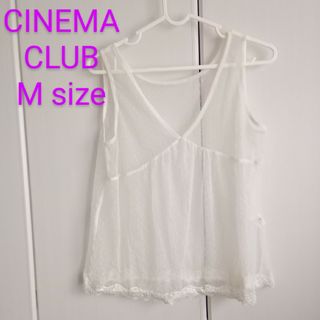 シネマクラブ(CINEMA CLUB)のM◆CINEMA CLUB◆透け感　水玉◆ノースリーブレースカットソー(カットソー(半袖/袖なし))