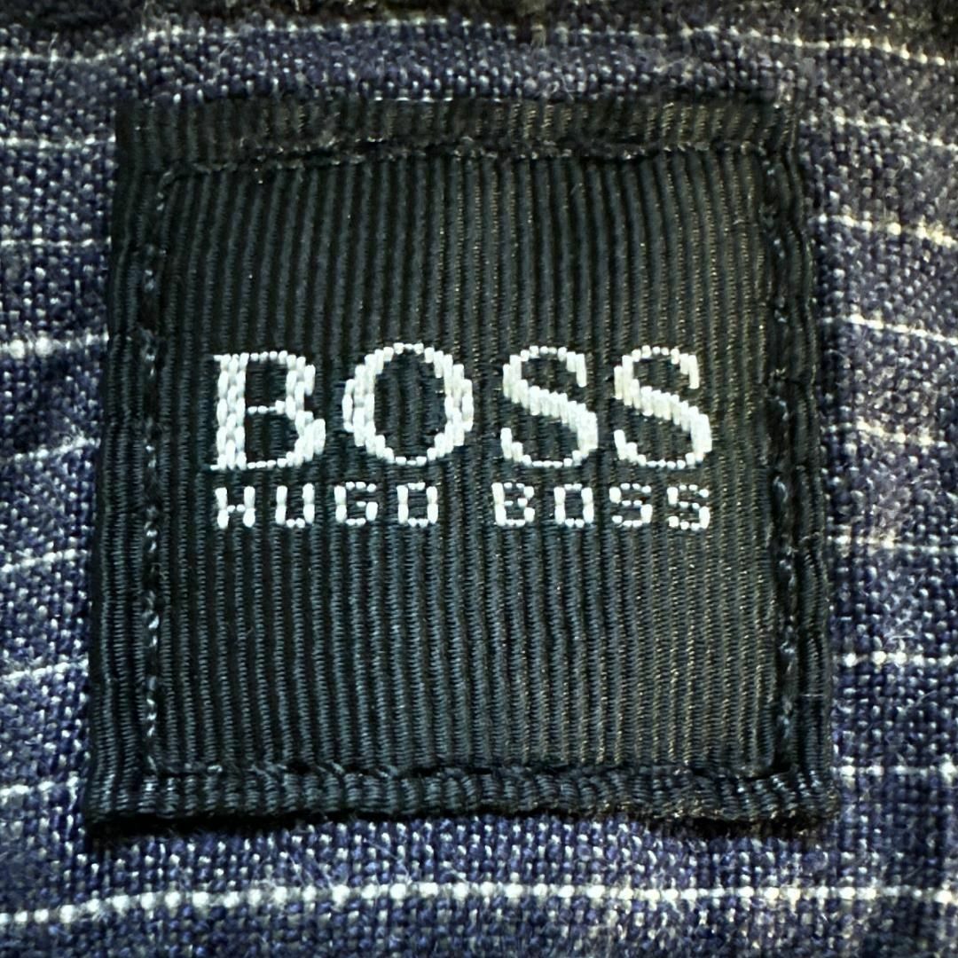 HUGO BOSS(ヒューゴボス)のヒューゴボス W36 リネンパンツ ストライプパンツ ブルー v94 メンズのパンツ(その他)の商品写真