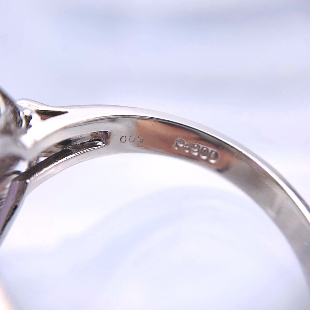 極美品　PT900 8.1ct ラベンダージェイダイト 0.09 ダイヤ リング レディースのアクセサリー(リング(指輪))の商品写真