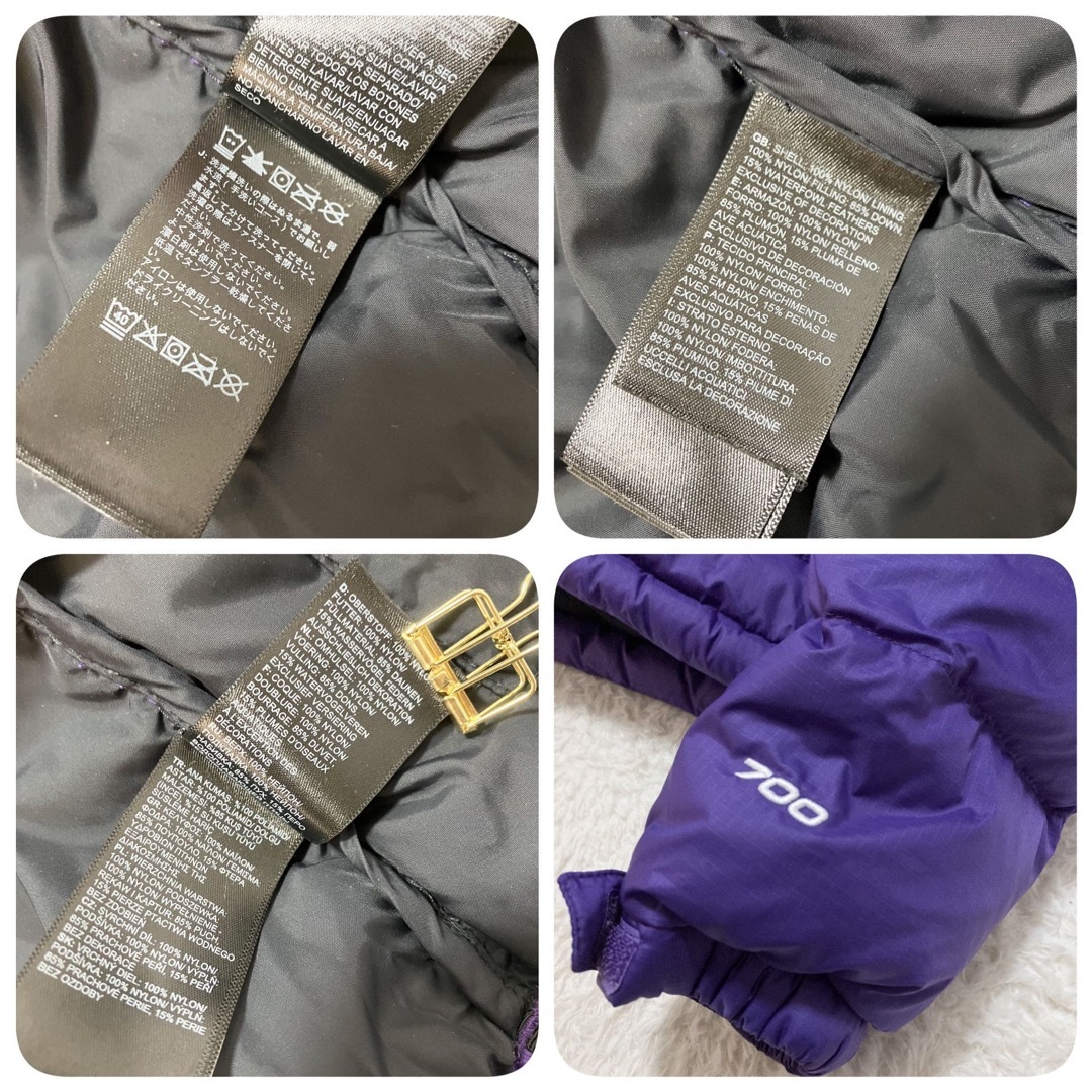 THE NORTH FACE(ザノースフェイス)の美品 ノースフェイス 700 紫 XS クロップド丈 ヌプシ ダウン ジャケット レディースのジャケット/アウター(ダウンジャケット)の商品写真