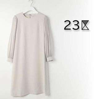 ニジュウサンク(23区)の234 新品 今季 新作 23区 【洗える】 シフォンスリーブ ワンピース 38(ロングワンピース/マキシワンピース)