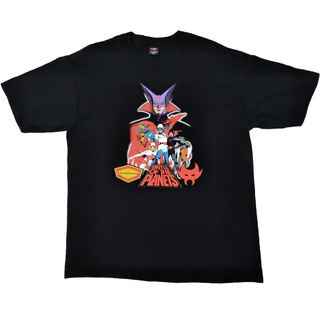 古着　©2002　科学忍者隊ガッチャマン　Tシャツ　XLサイズ　黒　アニメT *(Tシャツ/カットソー(半袖/袖なし))