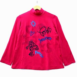 トピィーズ Topys ハイネック プリント ロンTシャツ カットソー ピンク(カットソー(長袖/七分))