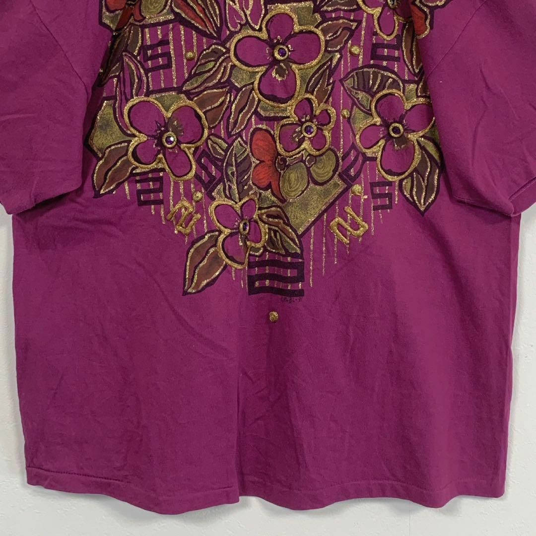VINTAGE(ヴィンテージ)のヴィンテージ90's シングルステッチ ラメ入模様 K.W.B.L. Tシャツ メンズのトップス(Tシャツ/カットソー(半袖/袖なし))の商品写真