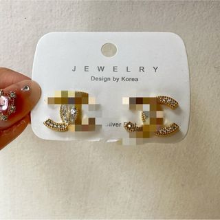 CCピアス　キラキラキュービックジルコニア　結婚式　パーティー(ピアス)