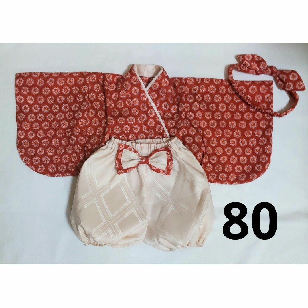 ベビー袴(ヘアバンド付き) キッズ/ベビー/マタニティのベビー服(~85cm)(和服/着物)の商品写真