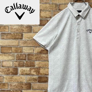 Callaway - キャロウェイ　半袖　ゴルフ　ポロシャツ　ボタニカル　刺繍ロゴ　白　スポーツ　L