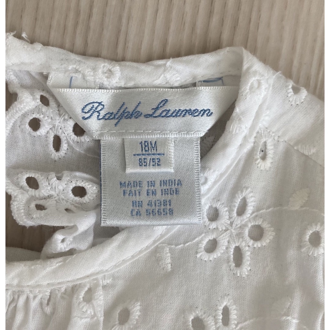 Ralph Lauren(ラルフローレン)の【美品】ラルフローレンベビー フリル ドレス ロンパース 85㎝ キッズ/ベビー/マタニティのベビー服(~85cm)(ワンピース)の商品写真