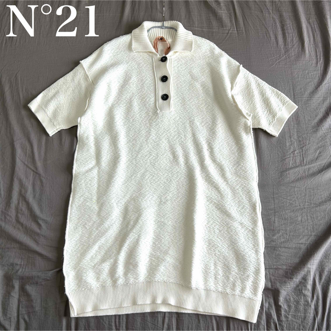 N°21(ヌメロヴェントゥーノ)のヌメロヴェントゥーノ 22SS 美品 半袖 編み ニット ミニワンピース レディースのトップス(カットソー(半袖/袖なし))の商品写真