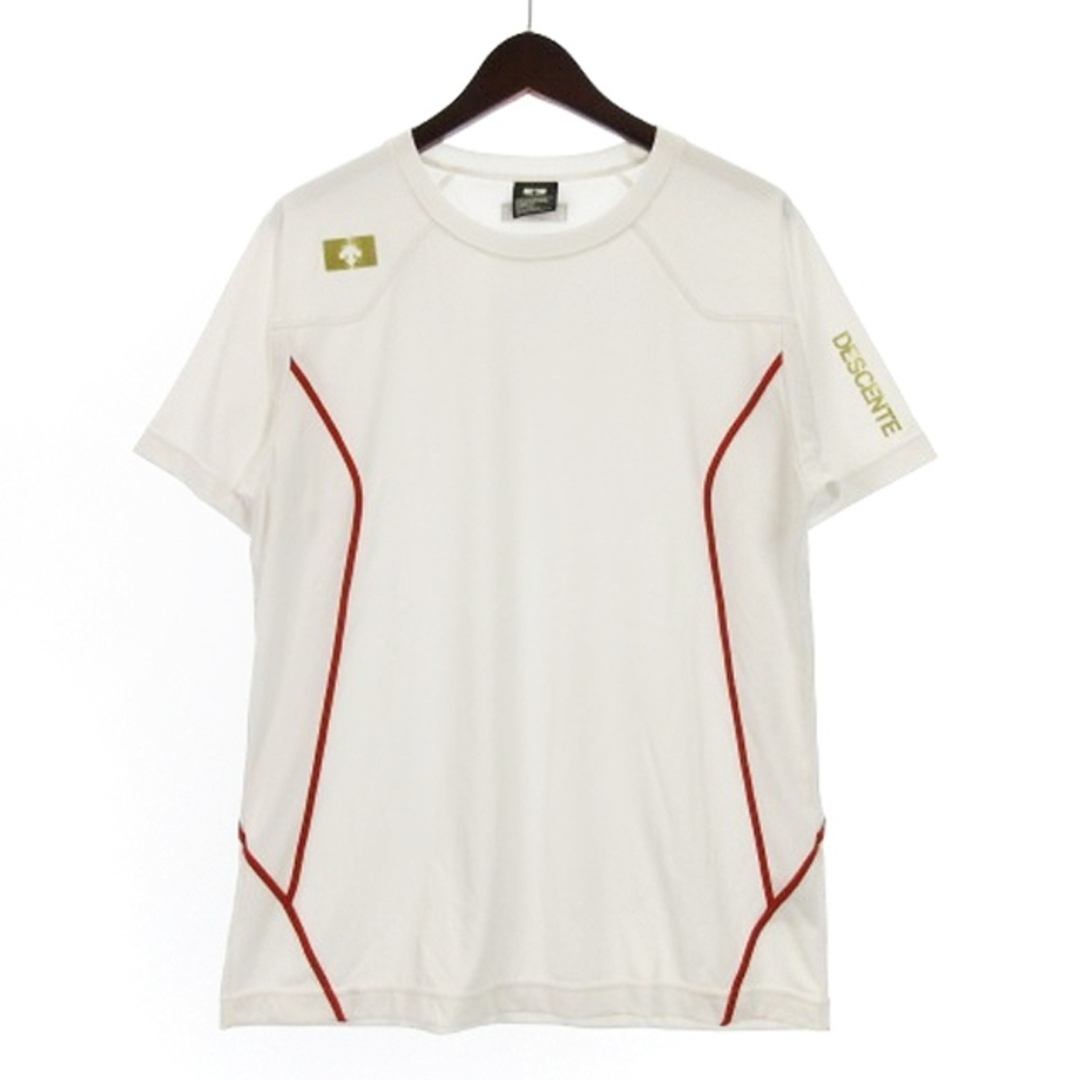 DESCENTE(デサント)のデサント ライン Tシャツ 半袖 スポーツウェア ホワイト L 240411E メンズのトップス(Tシャツ/カットソー(半袖/袖なし))の商品写真