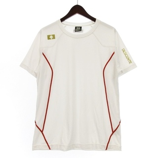 デサント(DESCENTE)のデサント ライン Tシャツ 半袖 スポーツウェア ホワイト L 240411E(Tシャツ/カットソー(半袖/袖なし))