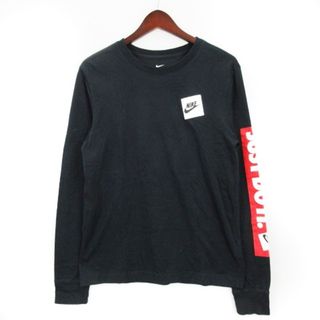 ナイキ(NIKE)のナイキ NIKE Tシャツ 長袖 スリーブプリント ブラック S 240412E(Tシャツ/カットソー(七分/長袖))