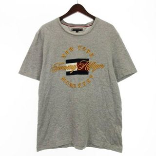 トミーヒルフィガー(TOMMY HILFIGER)のトミーヒルフィガー 刺繍 Tシャツ 半袖 グレー L 240412E(Tシャツ/カットソー(半袖/袖なし))