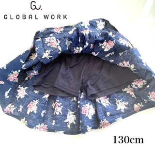 グローバルワーク(GLOBAL WORK)のグローバルワーク スカパン 130 スカート パンスカ  インナーパンツ付 花柄(パンツ/スパッツ)