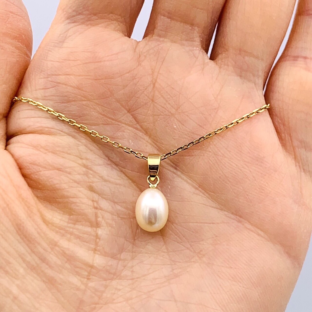 MIKIMOTO(ミキモト)の✴︎極美品　MIKIMOTO ミキモト K18 ひと粒 真珠 パール ネックレス レディースのアクセサリー(ネックレス)の商品写真