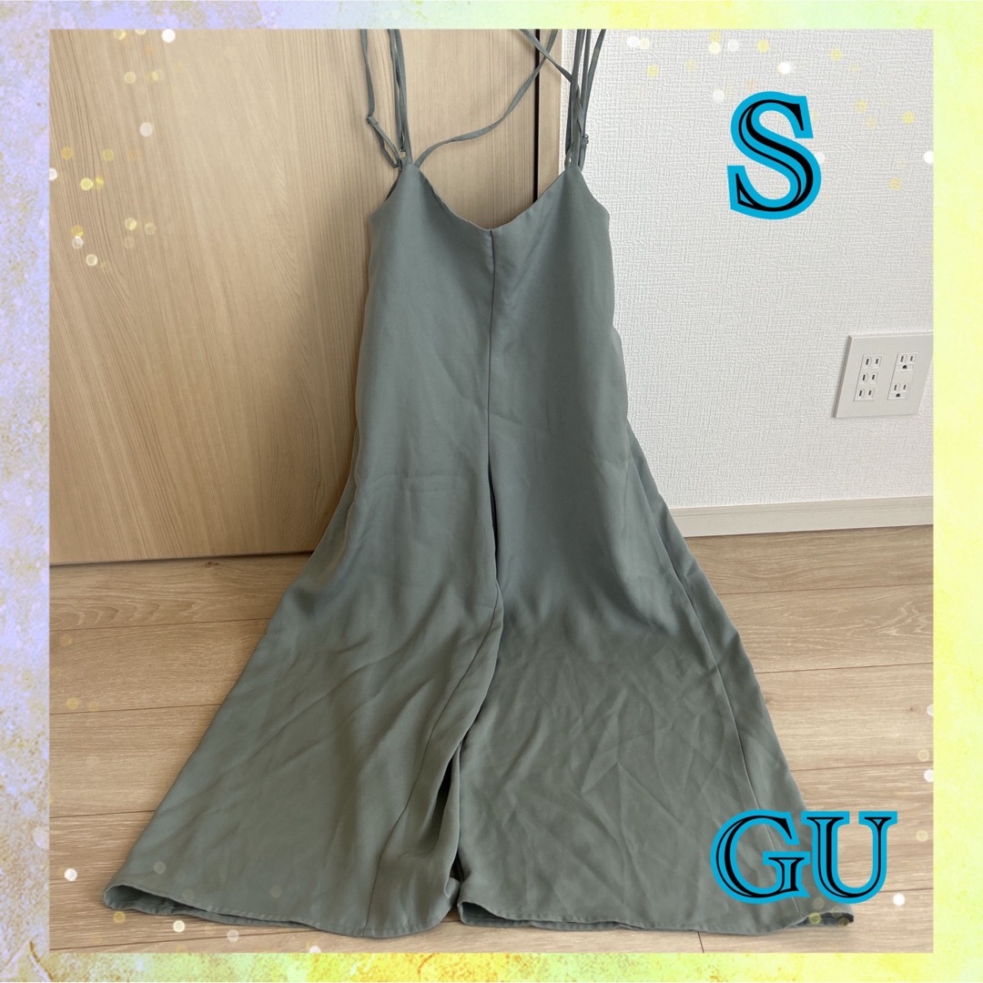 GU(ジーユー)のGU オールインワン　 オーバーオール　 無地　ミントグリーン　シンプル レディースのパンツ(オールインワン)の商品写真