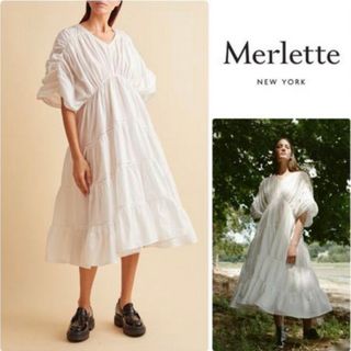 マーレット(Merlette)のMERLETTE マーレット ATHENE アテネ 白 ワンピース(ひざ丈ワンピース)