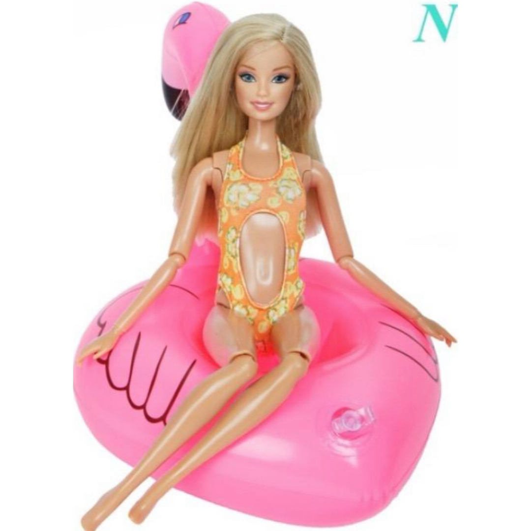 水着・浮き輪の2点セット♡リカちゃん・バービーちゃん・お人形さん用 ハンドメイドのぬいぐるみ/人形(人形)の商品写真
