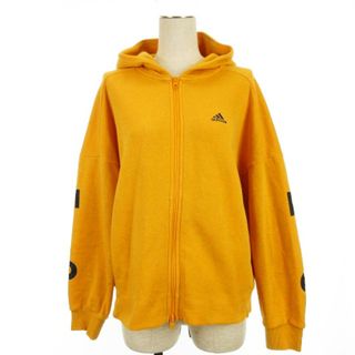 アディダス(adidas)のアディダス スウェット パーカー ジップアップ プリント イエロー L(パーカー)