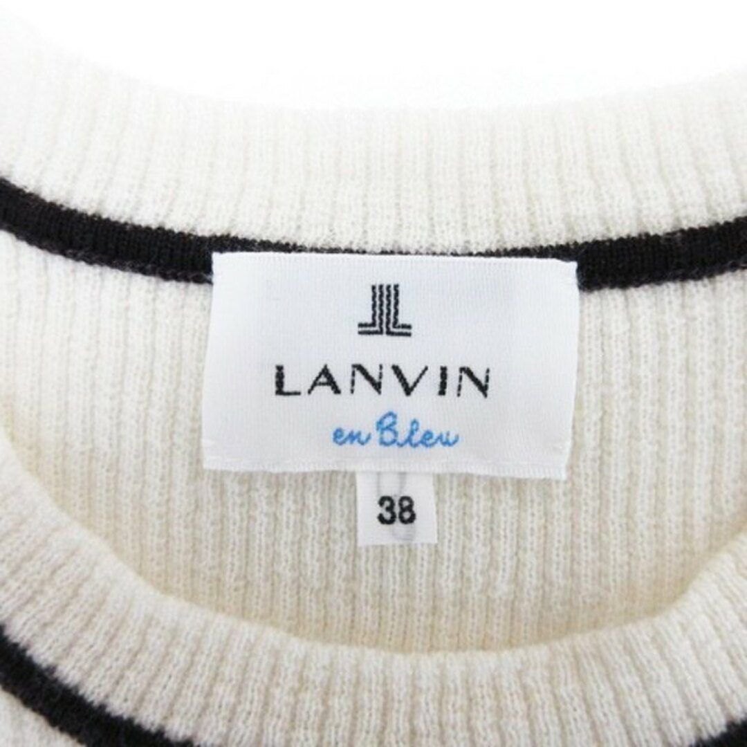 LANVIN en Bleu(ランバンオンブルー)のランバンオンブルー パフスリーブ ニット セーター 長袖 ボーダー 38 レディースのトップス(ニット/セーター)の商品写真