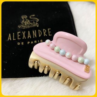 未使用級 保存袋 ALEXANDRE DE PARIS ヘアクリップ ピンク S