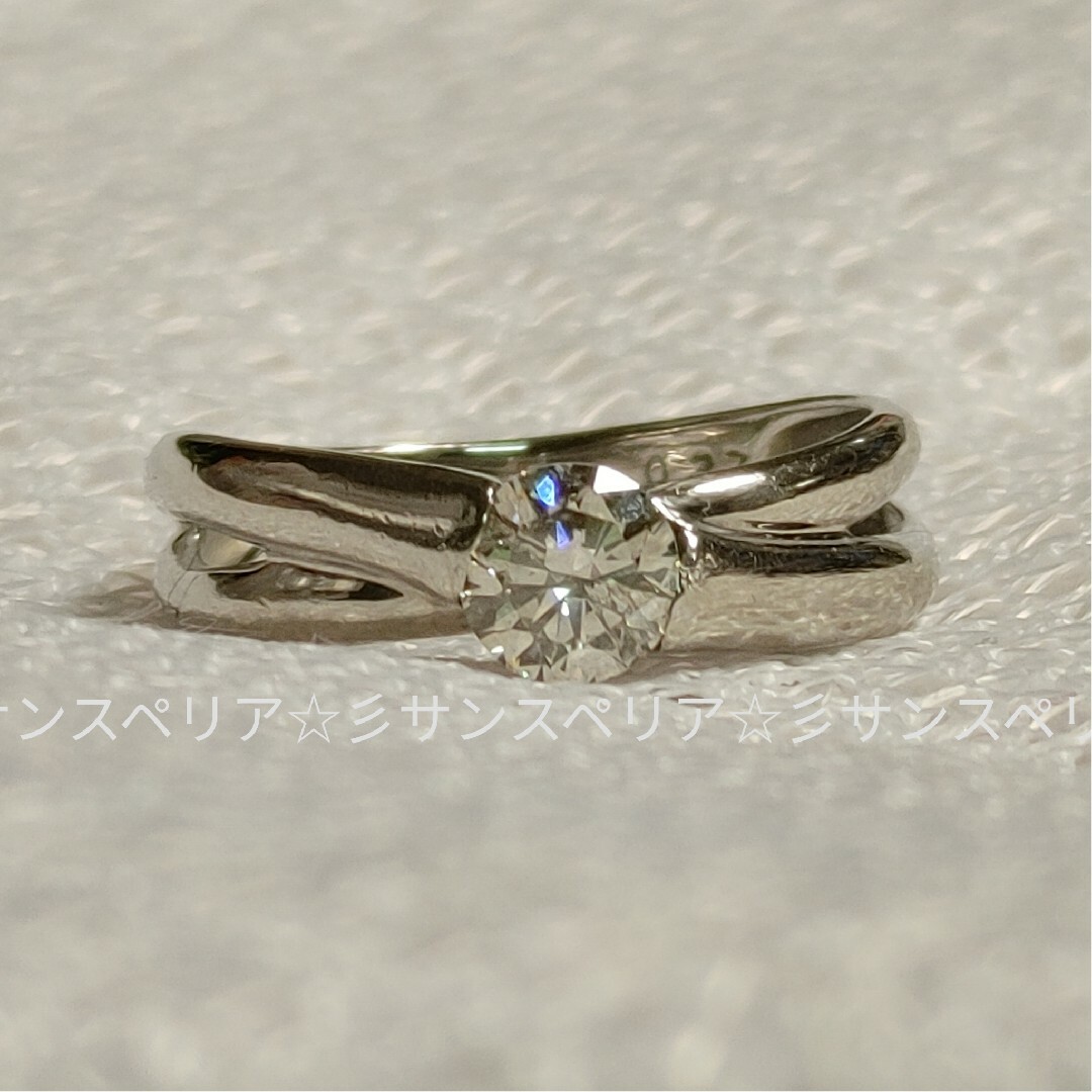 Pt900　ダイヤモンド0.37ctクロスラインリング レディースのアクセサリー(リング(指輪))の商品写真