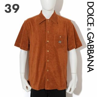 新品 Dolce & Gabbana テリークロス ロゴプレート シャツ