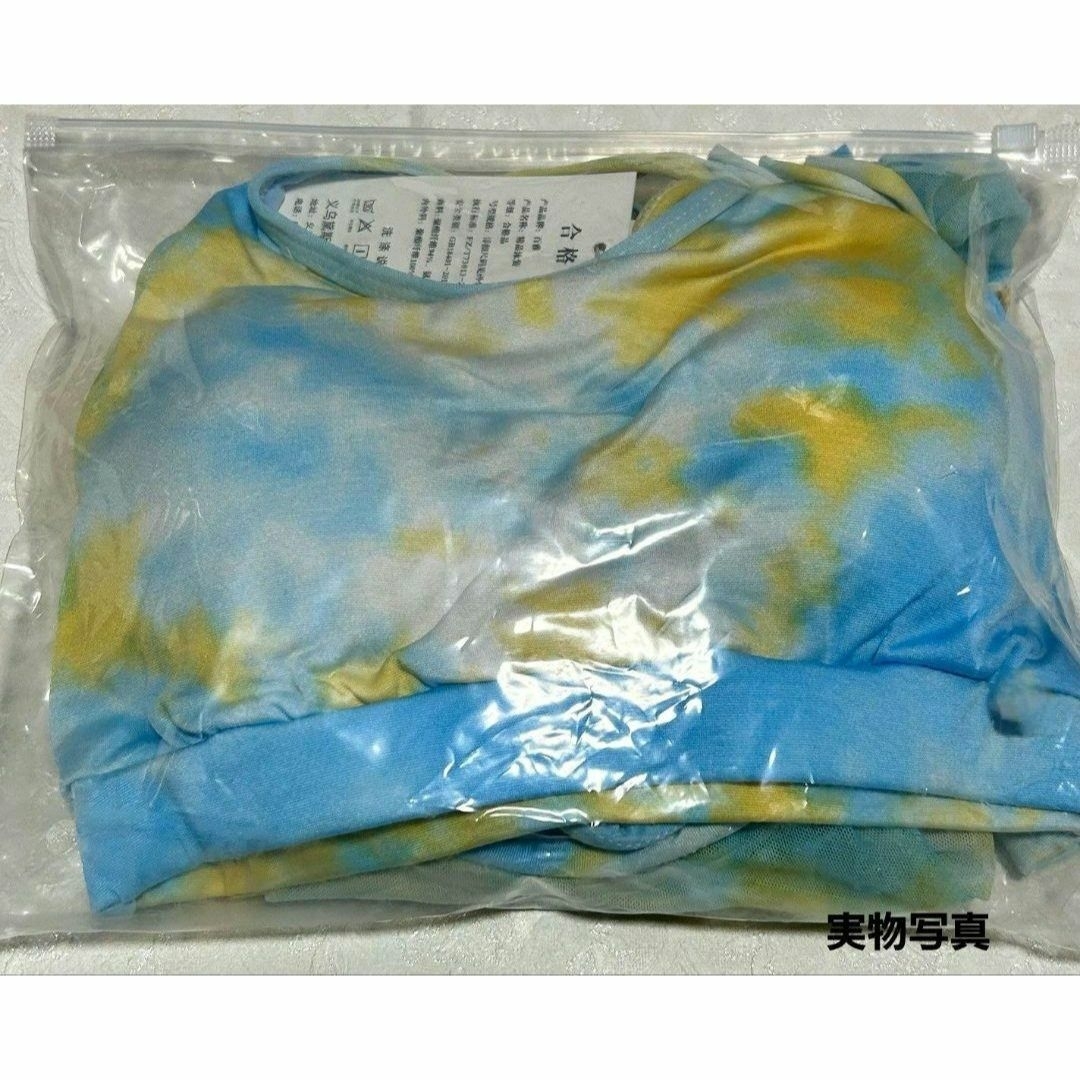 3点セット タンキニ ビキニ ショートパンツ Tシャツ マーブル ブルー M レディースの水着/浴衣(水着)の商品写真