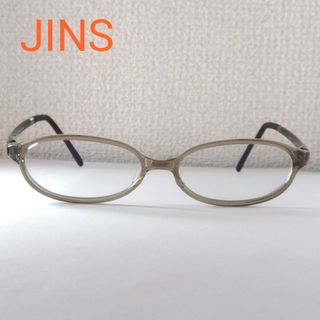 ジンズ(JINS)の【美品】jins　FPC-14S-102　オーバル　リキッドグレー　度付き(サングラス/メガネ)