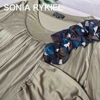 ソニアリキエル(SONIA RYKIEL)の難あり SONIA RYKIEL  異素材フリルデコレーション  長袖カットソー(カットソー(長袖/七分))